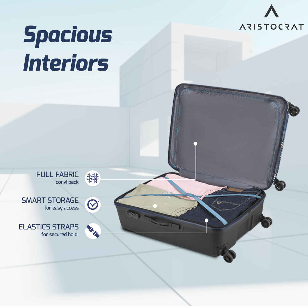 Aristocrat Combat Strolly | Blue - 73 L