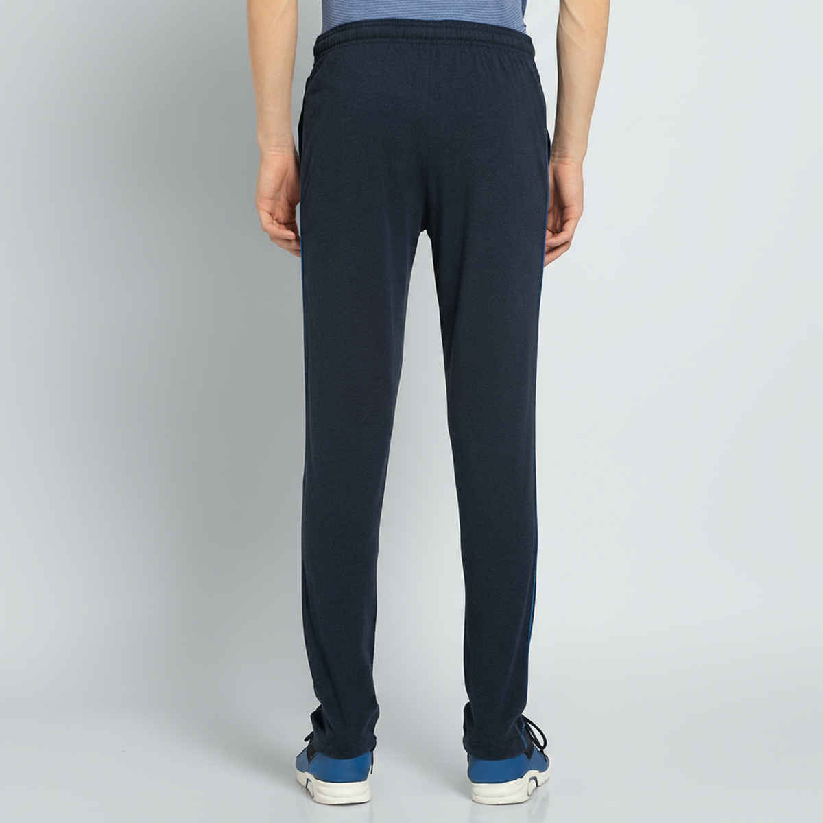 Van Heusen Athleisure Men Smart Tech & Easy Stain Release Trackpants |Blue Melange |L