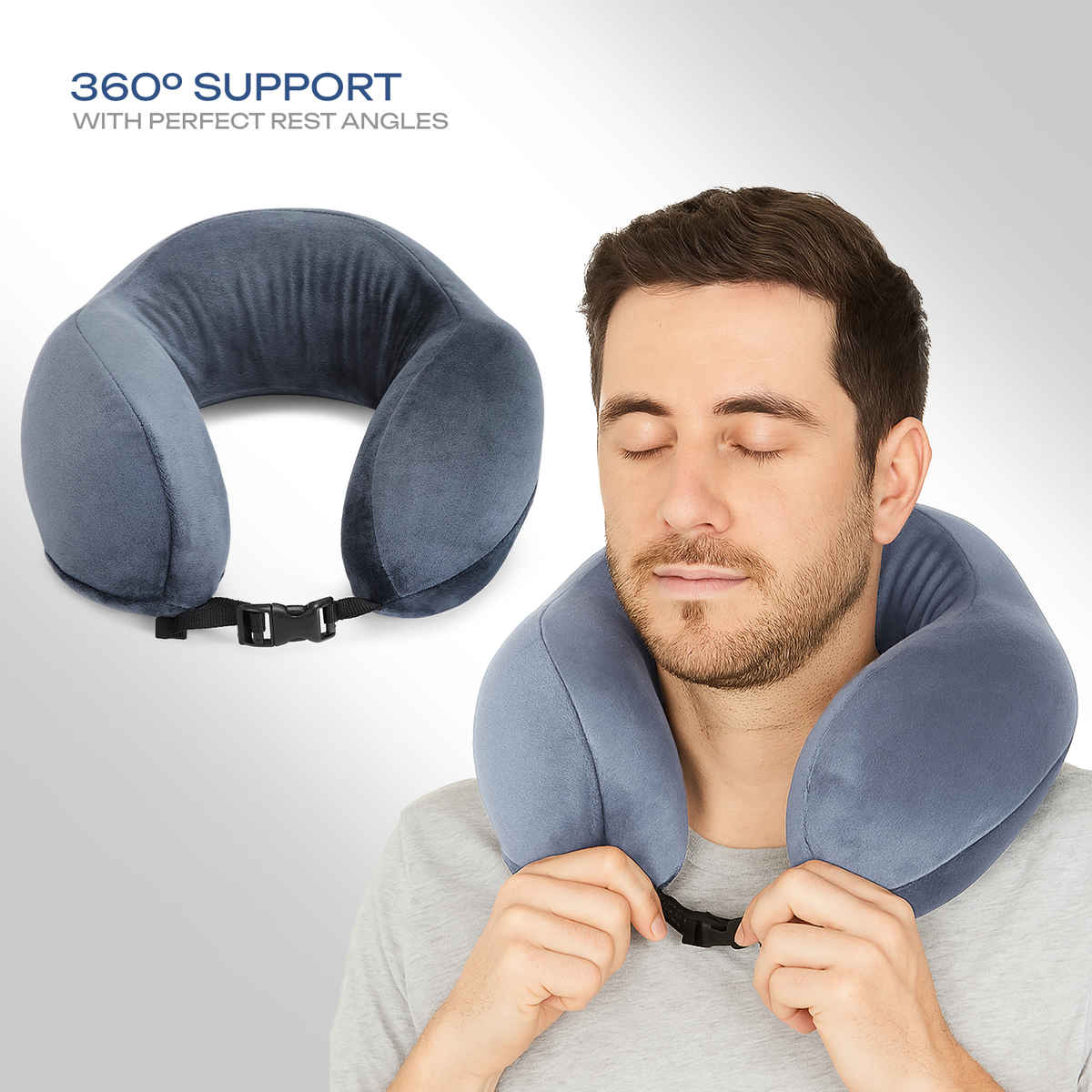Safari Travel Pillow Memory Foam | Grey