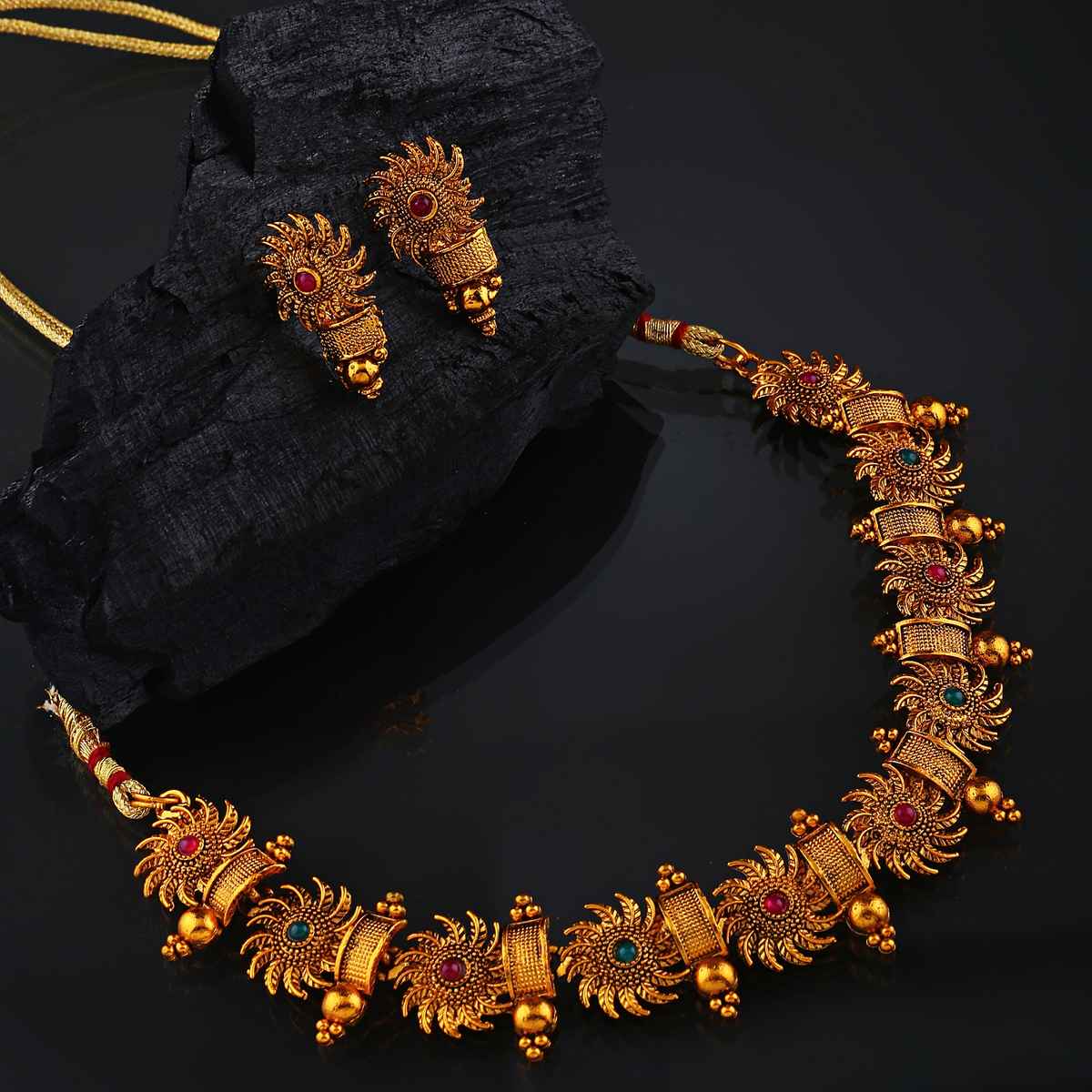 Shining Diva Fashion Stylish Choker Traditional Necklace Jewellery Set for Women and Girls | 12302s