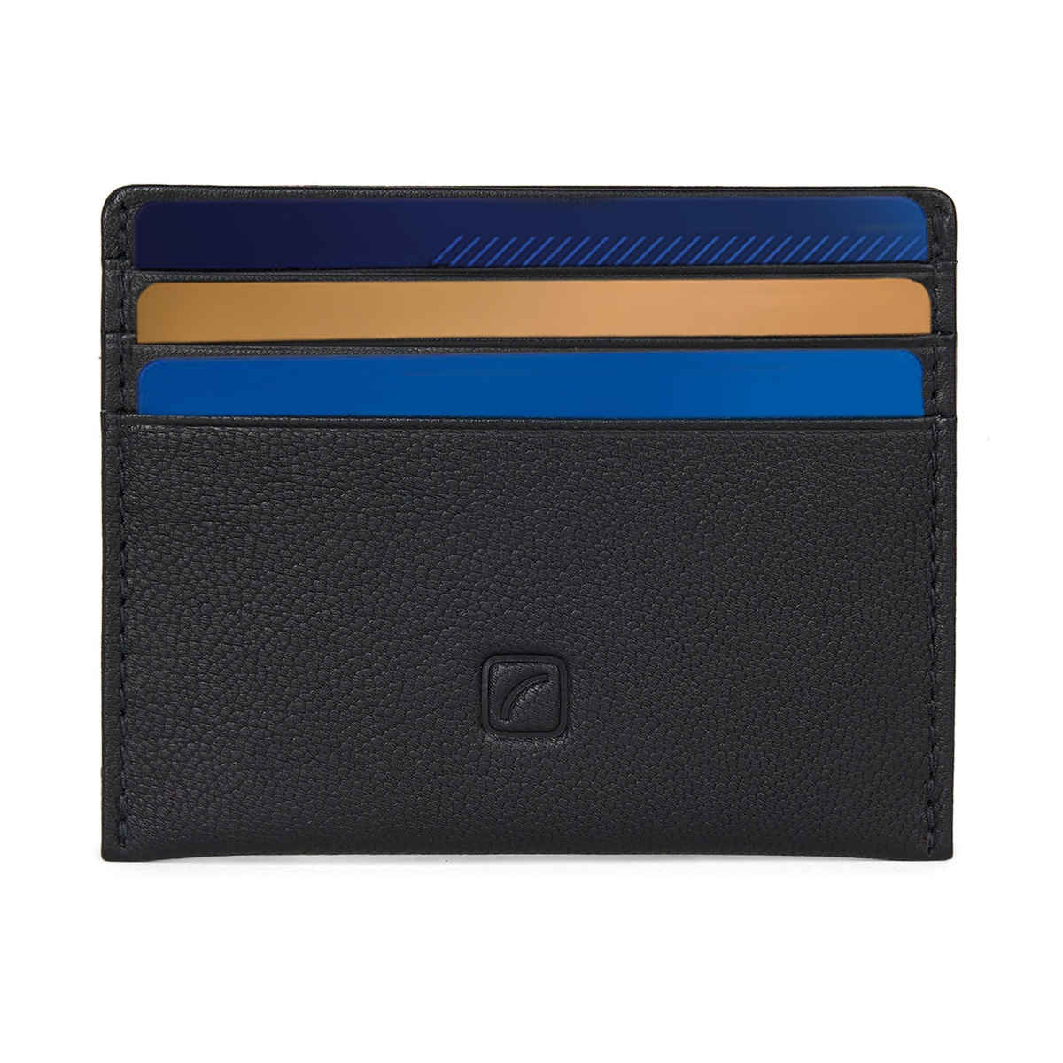 Travel Blue Unisex Solid Genuine Leather Card Holder | Black - One Size
