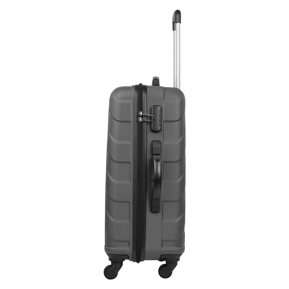 Safari Unisex Striped Polycarbonate 81 L Telescopic Trolley Bag | Gun Metal - M