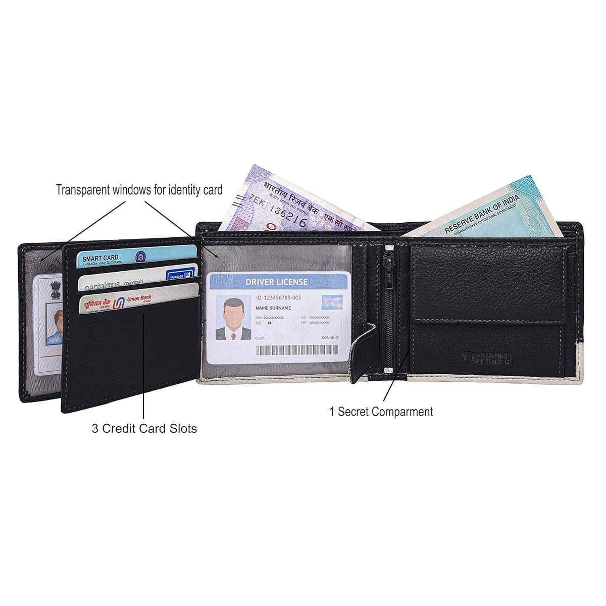 Urban Forest Men'S Seattle Leather Wallet | Brown & Sand (1pc) & Ocean Solo Shot Glass (60Ml, 6Pcs) (6pc) Combo