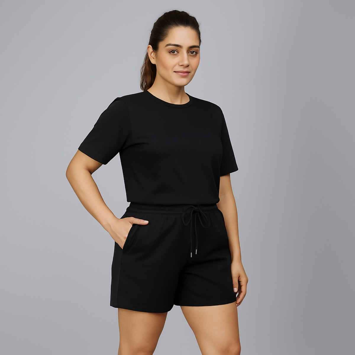 EQL Women's Pure Cotton Shorts | Jet Black - S
