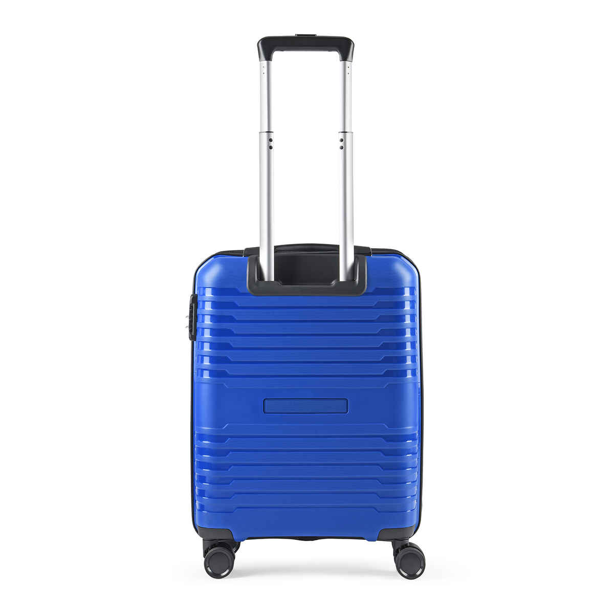Aristocrat Unisex Textured PP 55 L Retractable Hard Luggage Trolley Bag | Blue - 56 cm