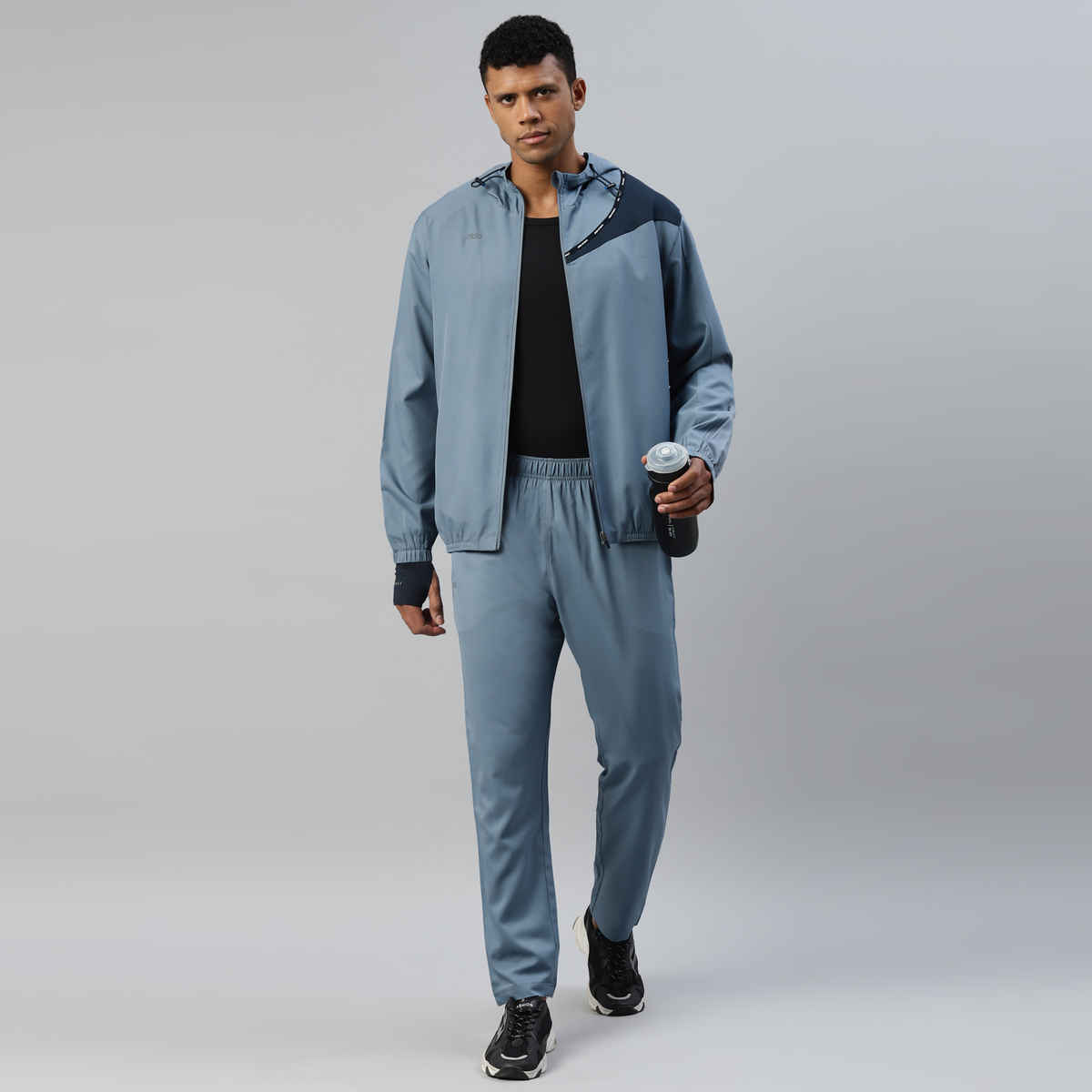 Dida Men's Sports Track Suit | Regular Comfortable Stretchable Dry-Fit | Grey - XL