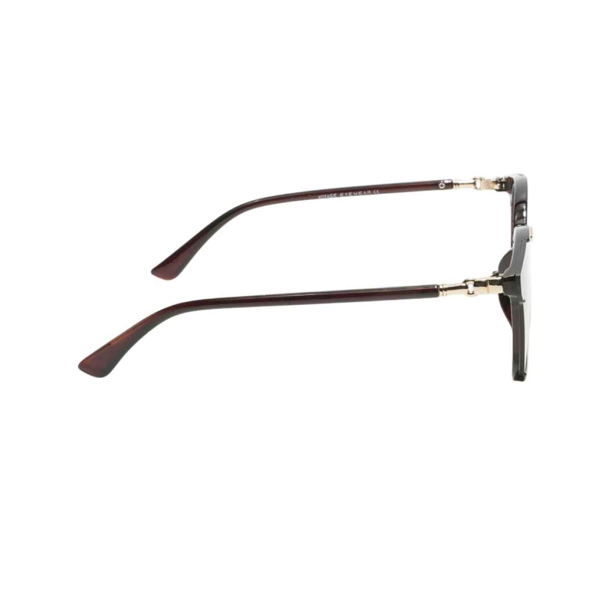 Voyage Women's Solid Plastic Cat Eye Sunglasses | Brown - M
