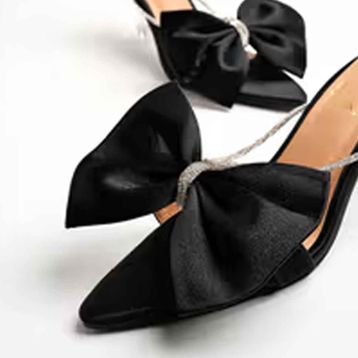 Shoetopia Stylish Western Embellished Black Heels For Women | UK 3