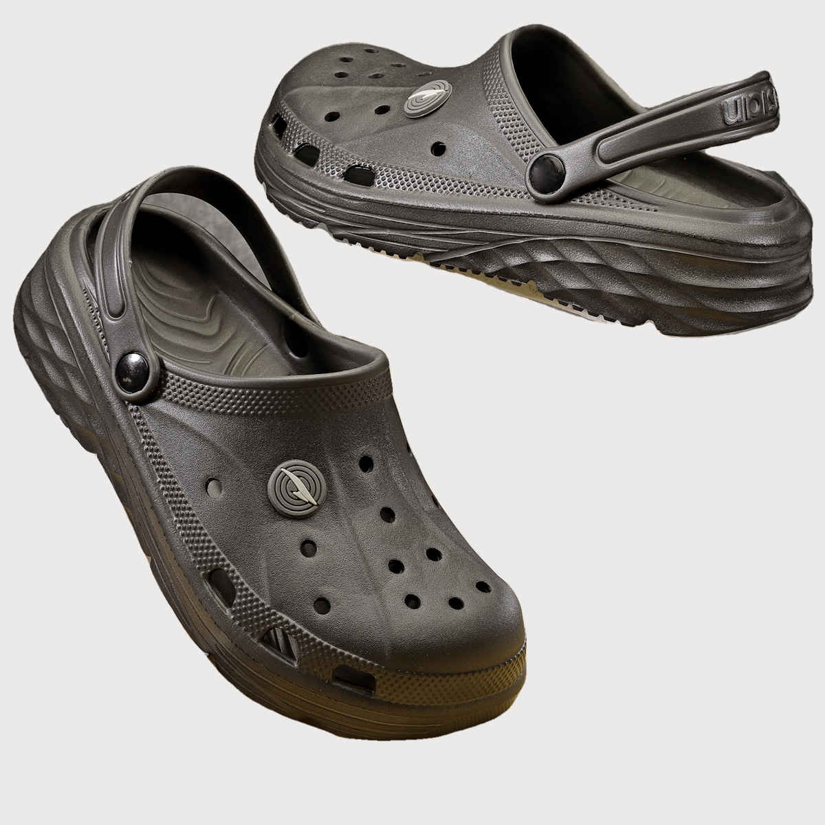 Asian Agc-14 Men Clogs Dark-Grey (Size-9)