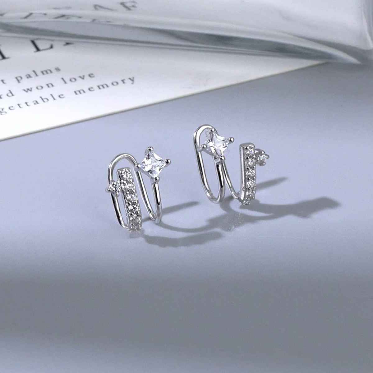 Yellow Chimes Silver Plated Contemporary Studs Earrings