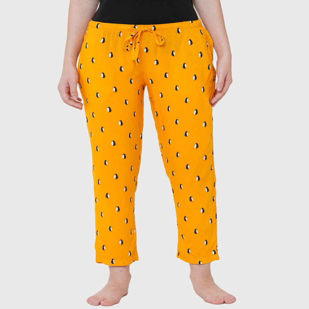 Urban Scottish Women s USWPJ521 Penguin Printed Lounge Pyjama Pants | Mustard - L