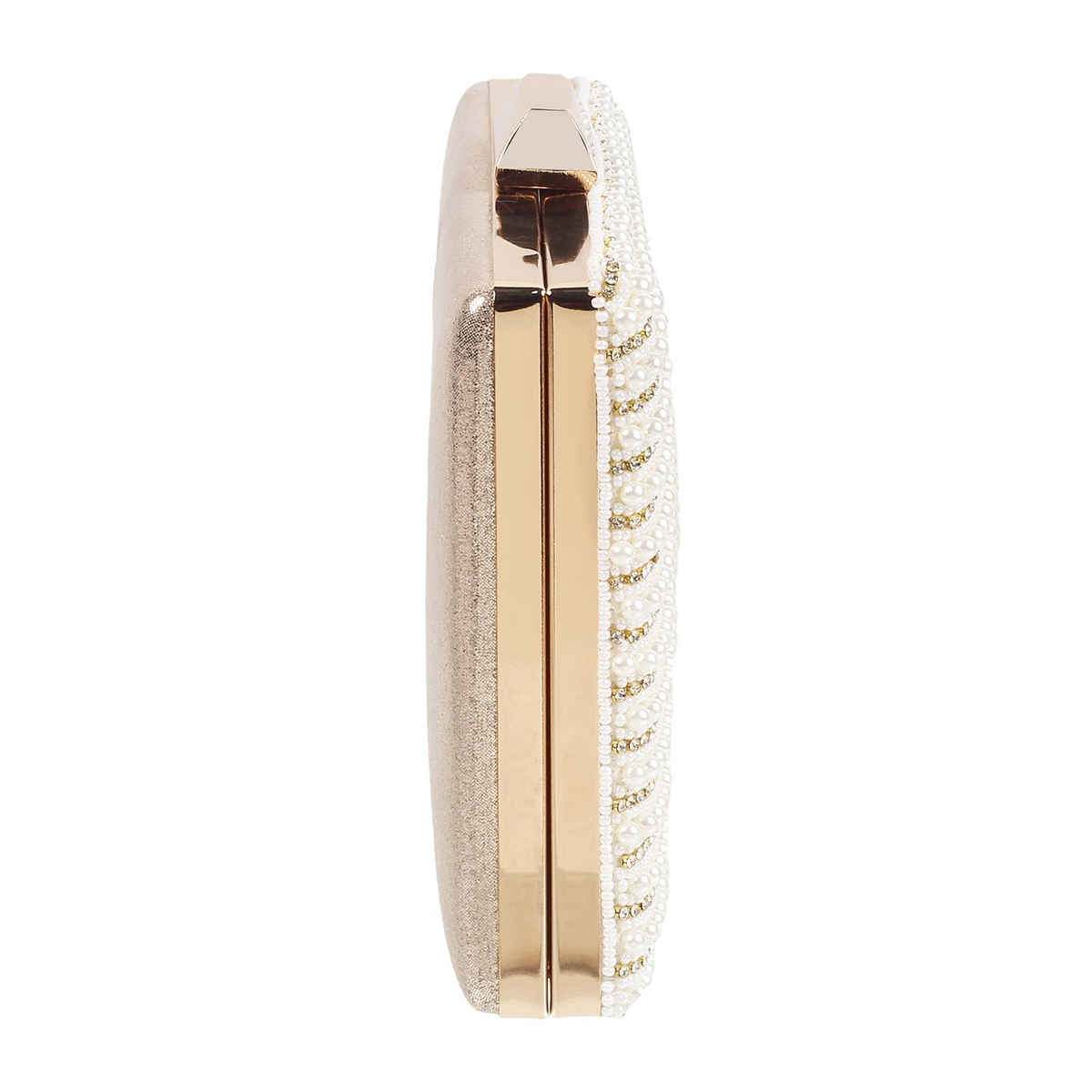 Metro Women's Embellished Synthetic Clutch | Beige - Free Size