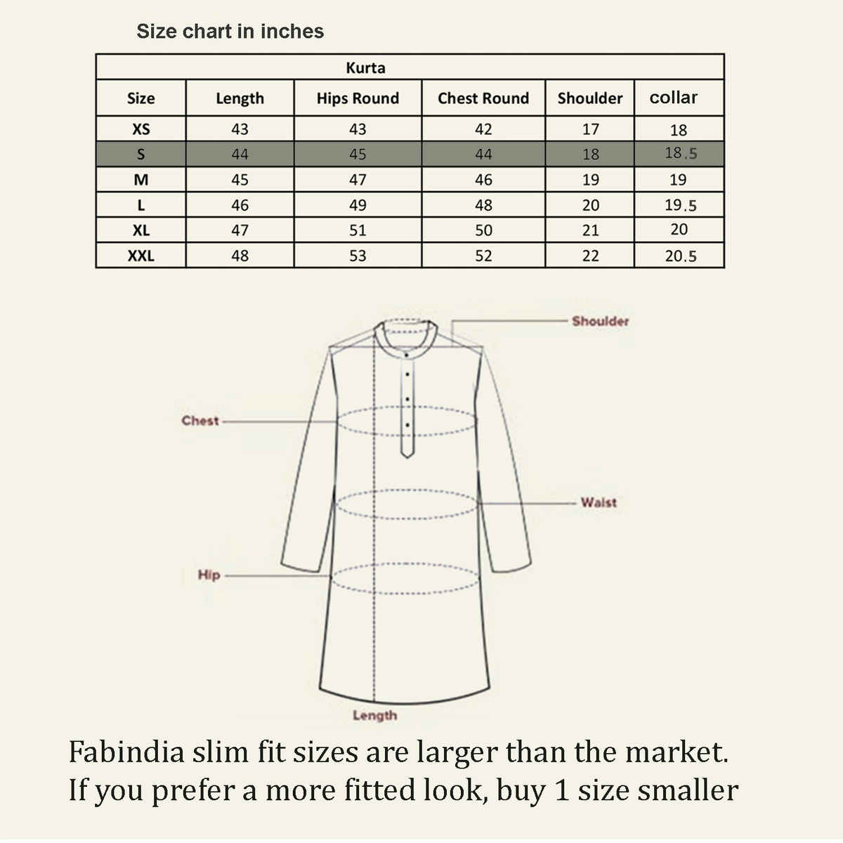 Fabindia Men's Cotton Slim Fit Long Kurta | Blue - S