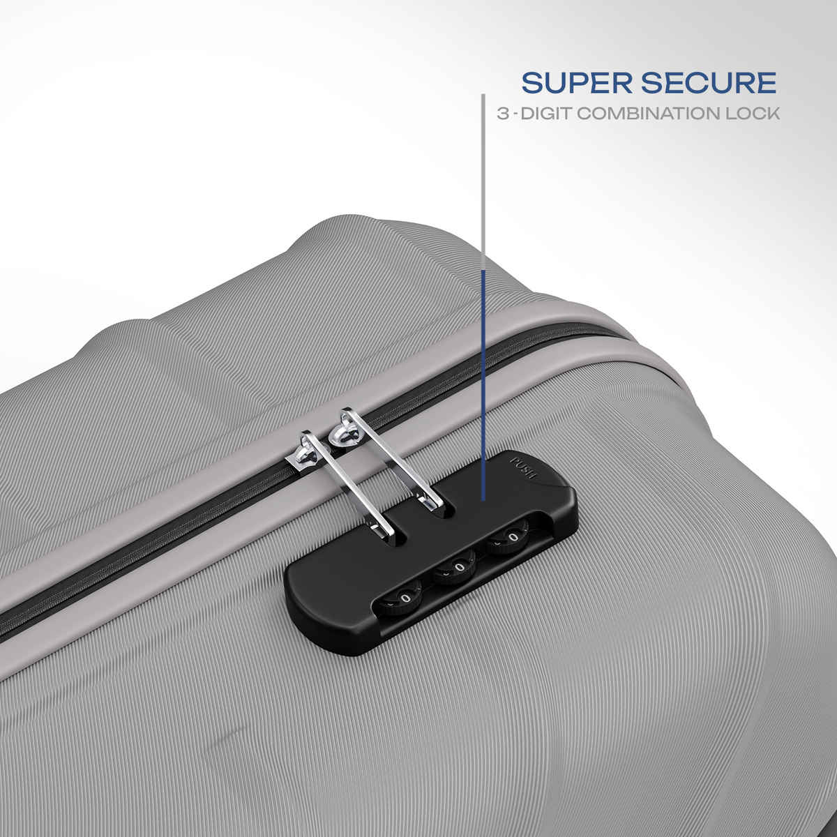 Safari Stratos Cabin Trolley Bag | 360 Degree 8 Wheels Hard Polycarbonate | Cloud Grey - 55 cm