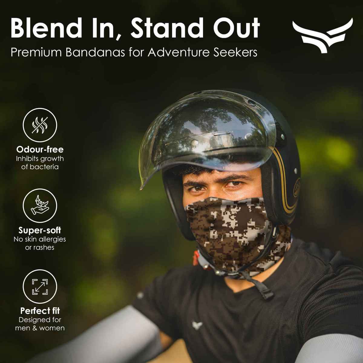 Unisex Bandana Face Mask- Camo Desert