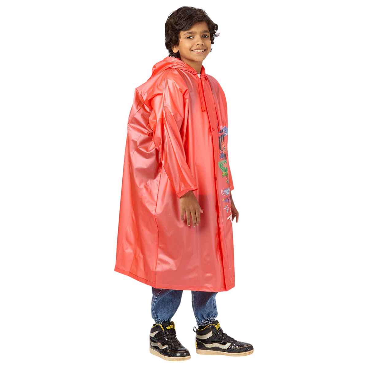 Highlands Popular Graphic Printed | Children's Baggy Raincoat | Red - 06-07 Yrs
