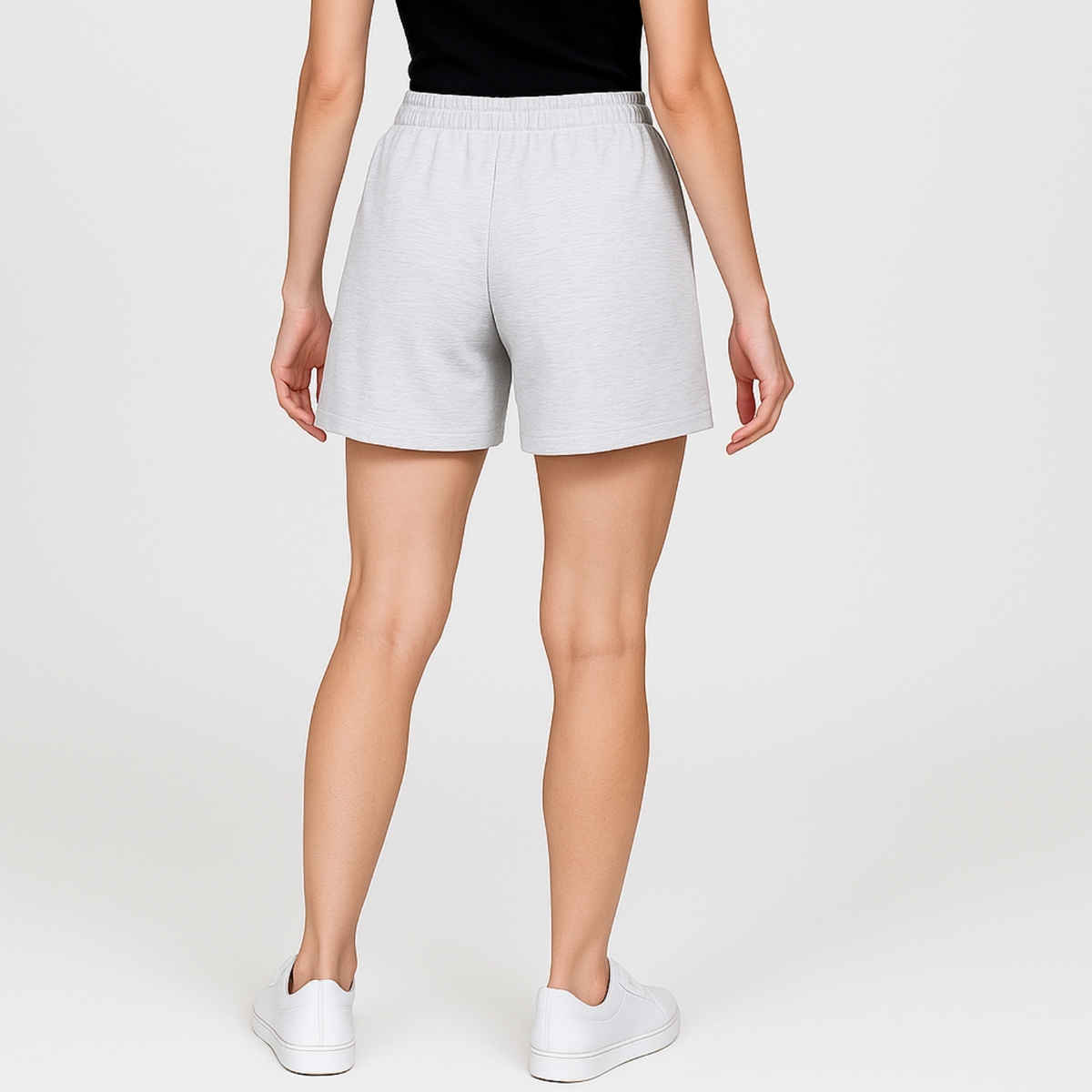 EQL Women's Pure Cotton Shorts | Light Grey Melange - M