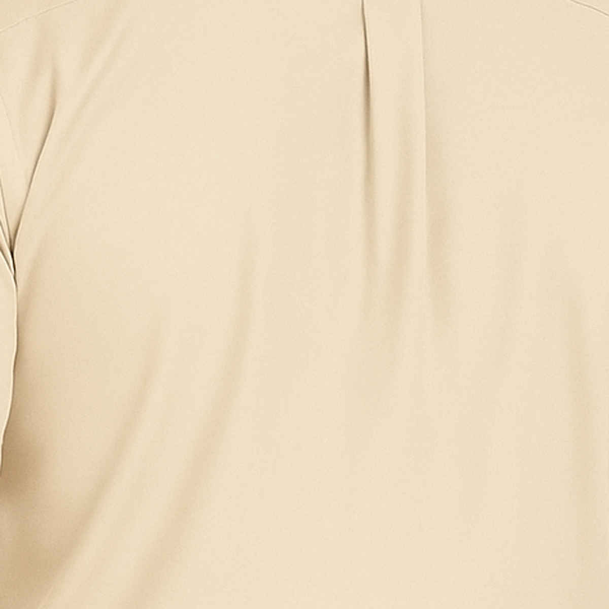 Hancock Men's Slim Fit Solid Button-Down Collar Pure Cotton Casual Shirt | Beige - 42