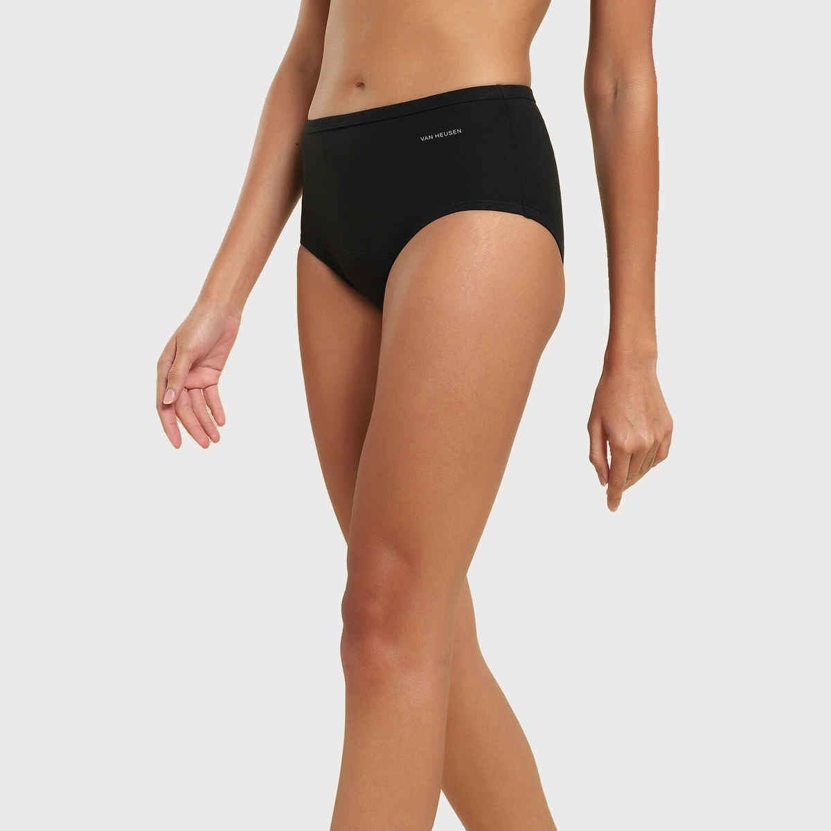 Van Heusen Women's Black Solid Anti Bacterial High Absorbance Stay Dry Period Panty - L