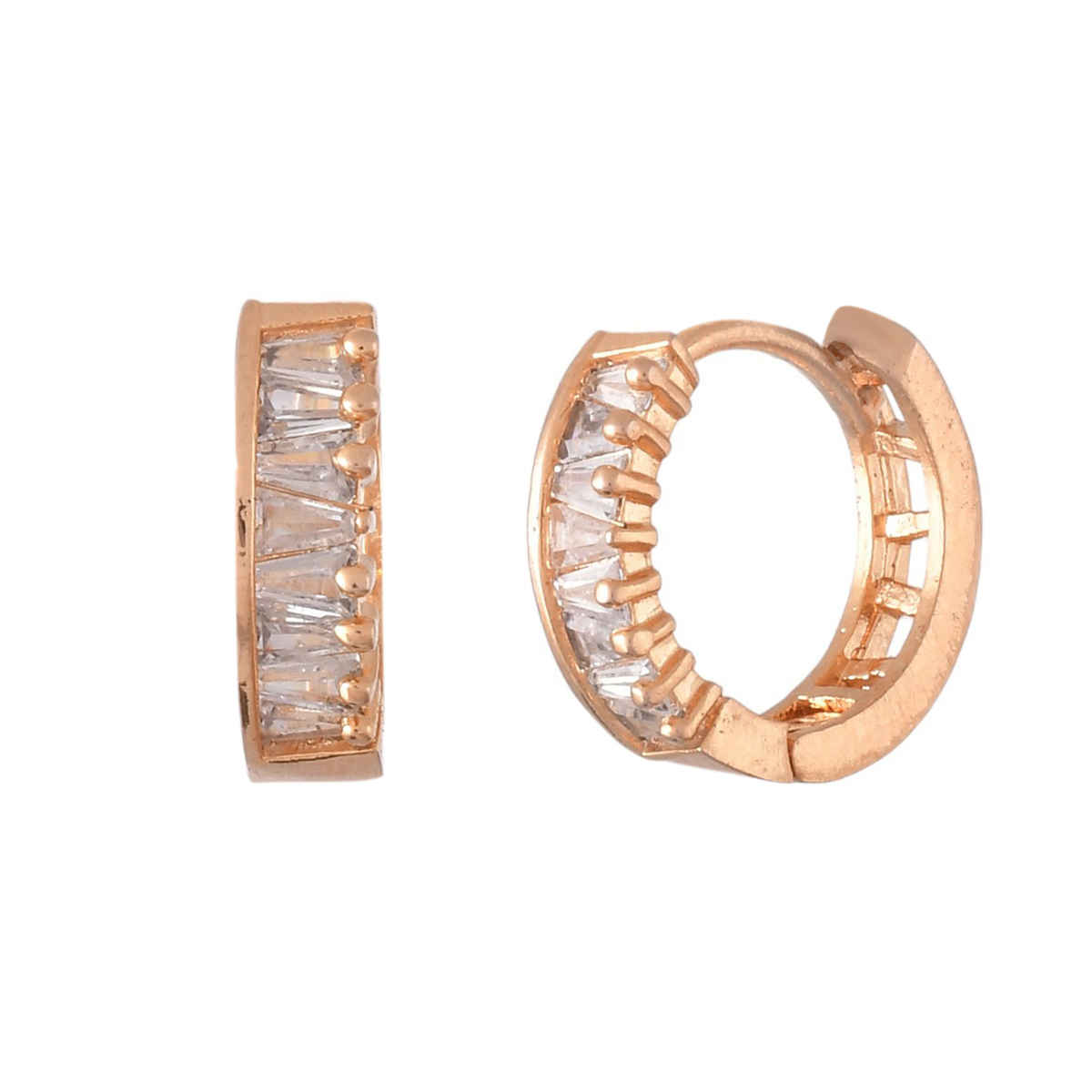 Voylla Sparkling Elegance Cz Half Hoop Earrings