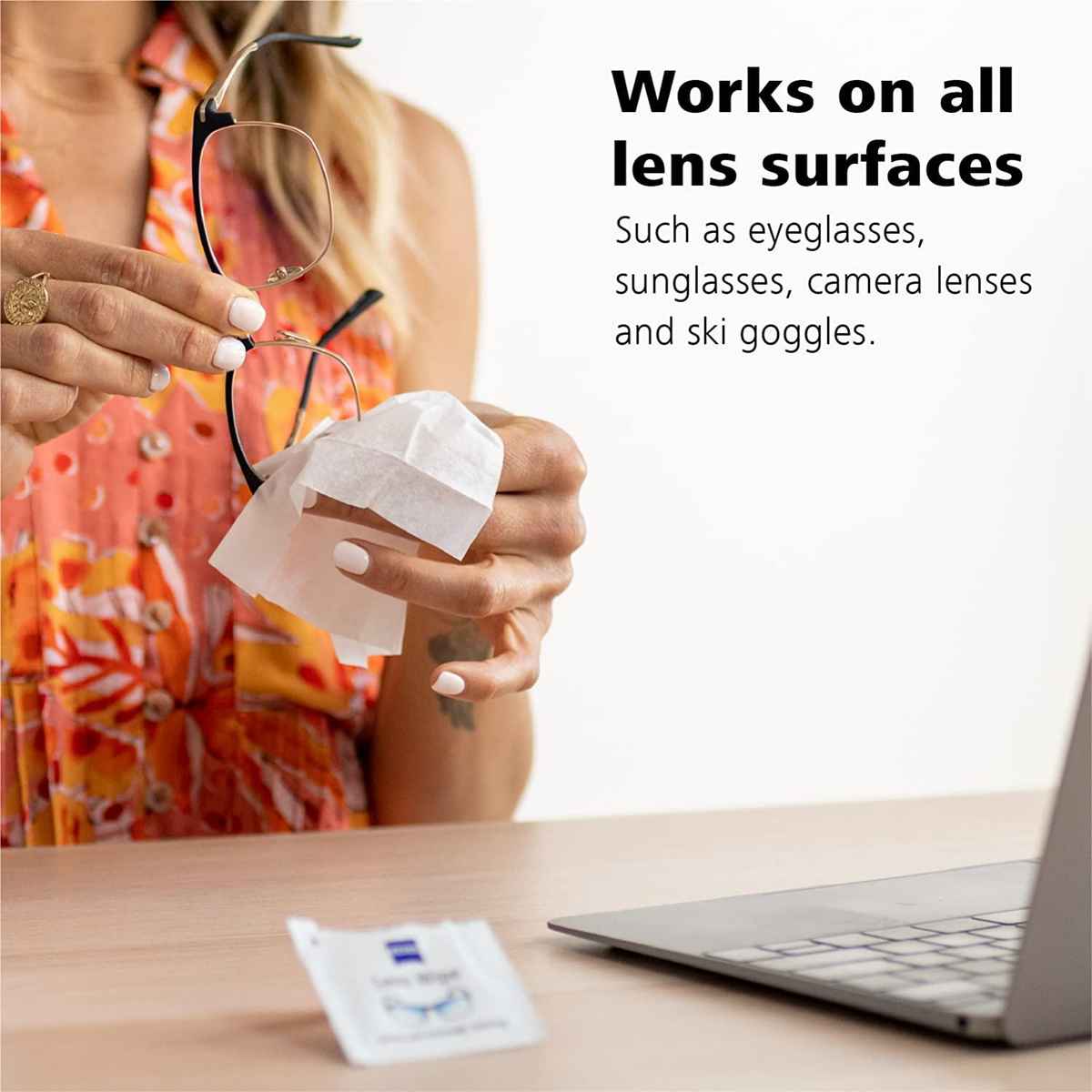 ZEISS Lens Wipes 60ct - Lens Cleaner for Spectacles, Eyeglasses, Sunglasses and Camera Lenses