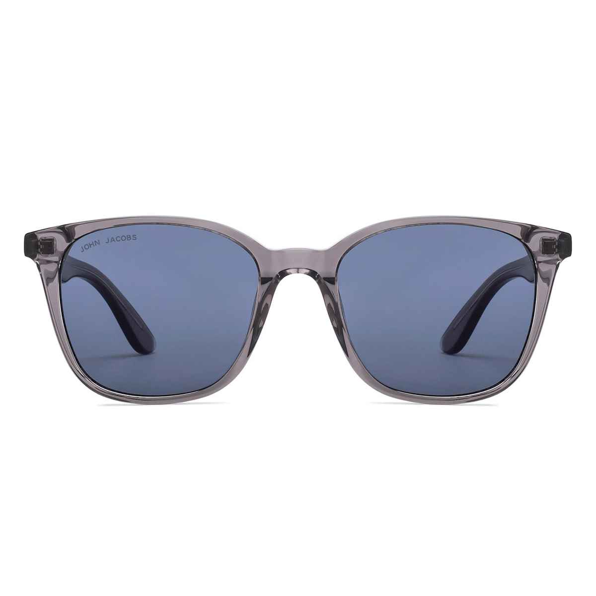 John Jacobs By Lenskart | Premium Polarized Sunglasses | Unisex | Square | Medium-139mm | Grey-Blue
