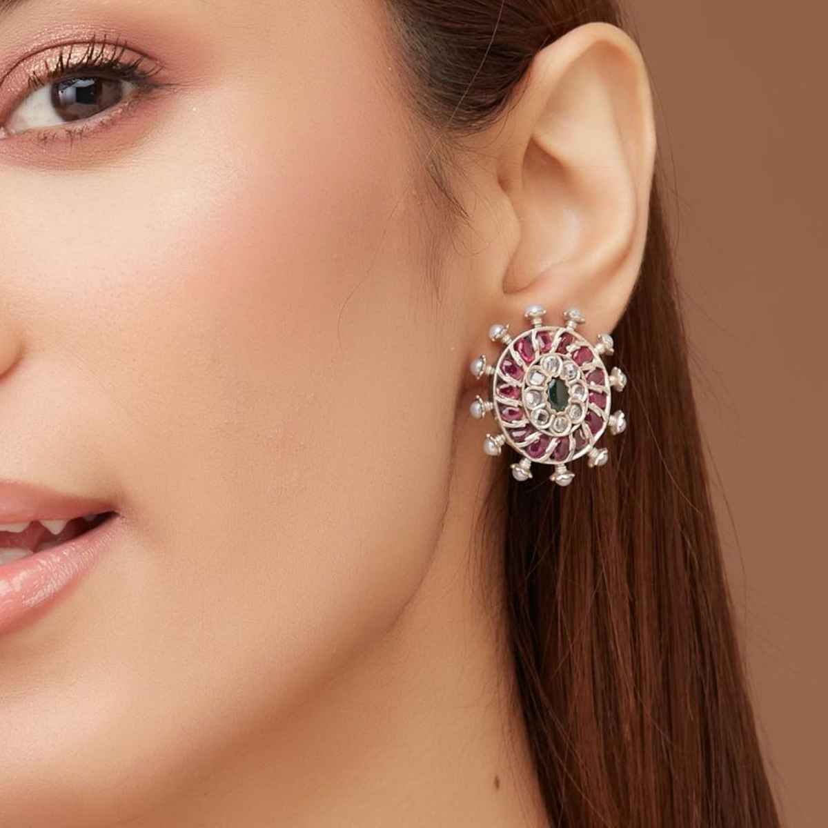 Fabindia Temple Design Inspired Metal Studs