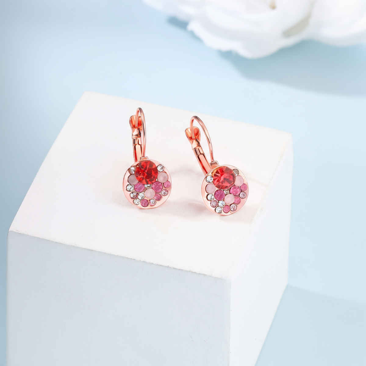 Yellow Chimes Pink Crystal Stone Earrings | Clip On