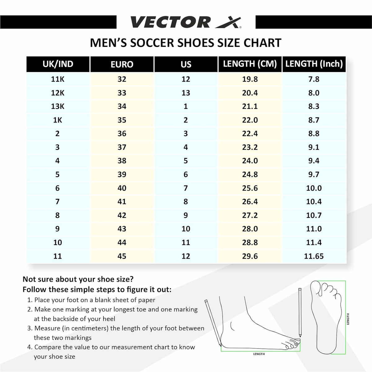 Vector X Kick-X Football Studs For Men Sports And Athletic Soccer Shoes | Black-Silver & Size-7