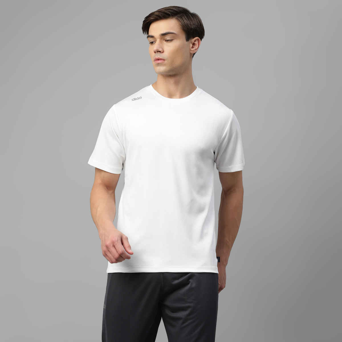 Dida Men's Dry Fit Sports T-Shirt | Comfortable and Stretchable | White | XL