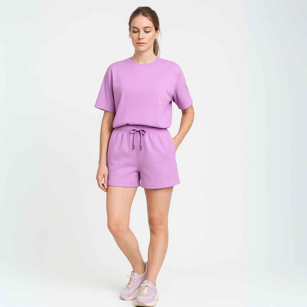 EQL Women's Pure Cotton Shorts | Lilac - L