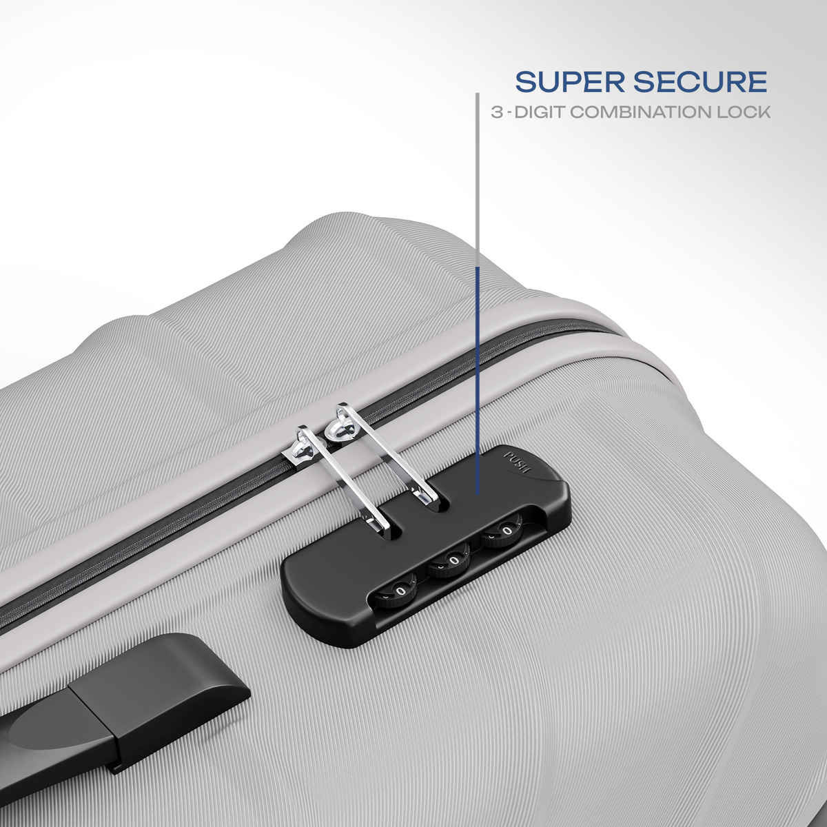 Safari Stratos Medium Trolley Bag | 360 Degree 8 Wheels Hard Polycarbonate | Cloud Grey - 65 cm