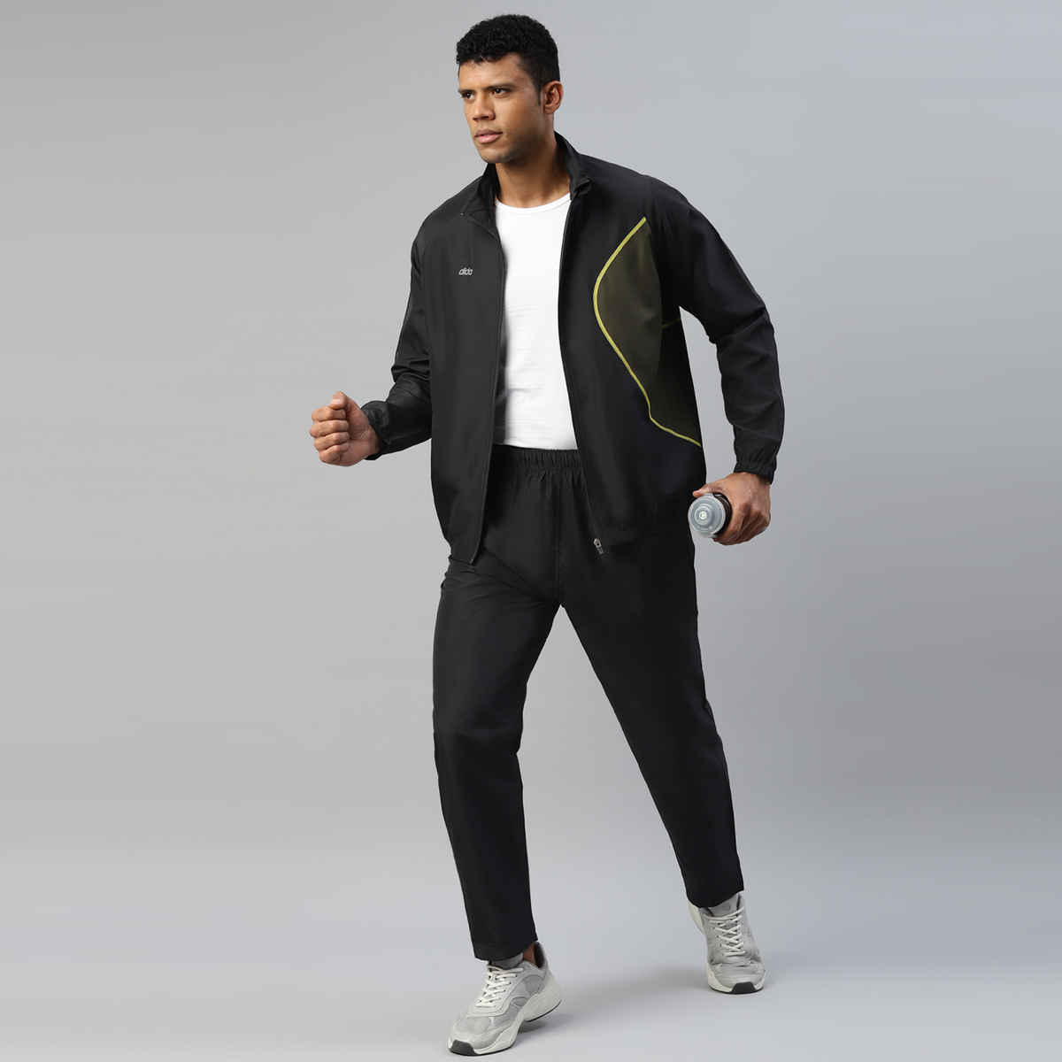 Dida Men's Sports Track Suit | Regular Comfortable Stretchable Dry-Fit | Black - L