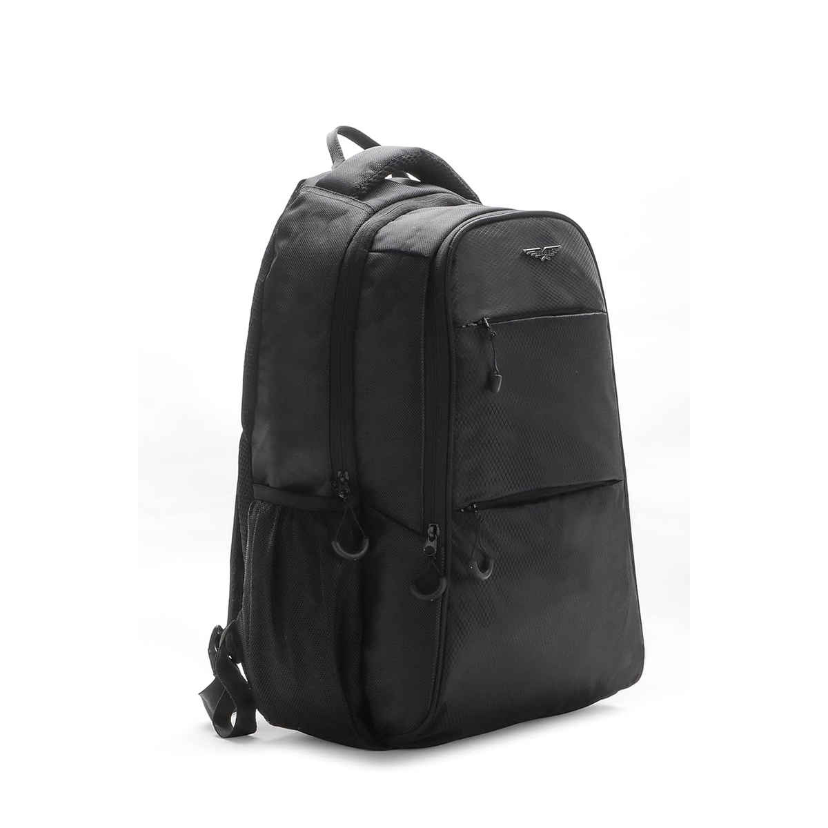 Police Men's Solid Nylon 20 L Top Handle Backpack | Black - M