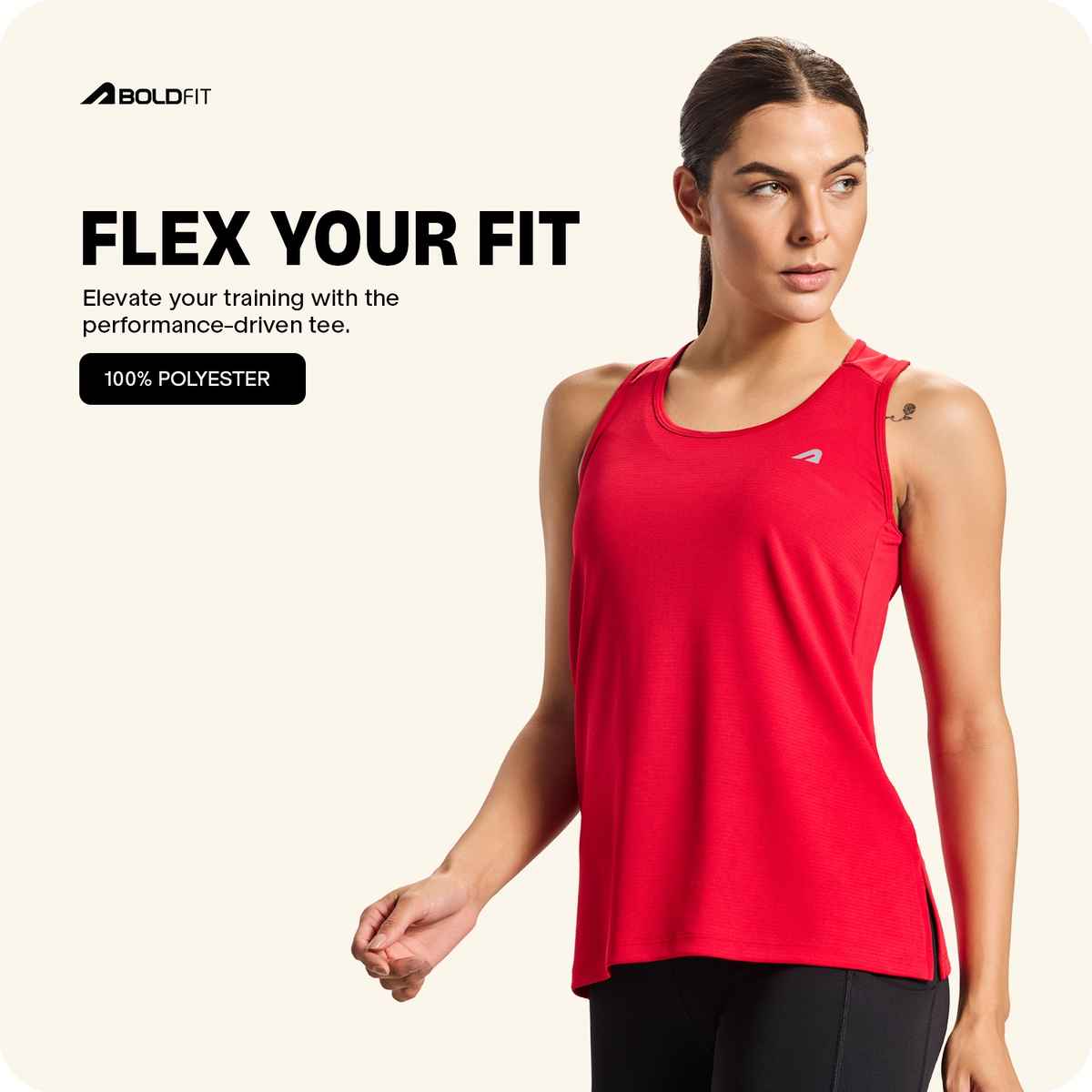 Boldfit Women's Sports Vest Sleeveless Running Lightweight | Red - XL