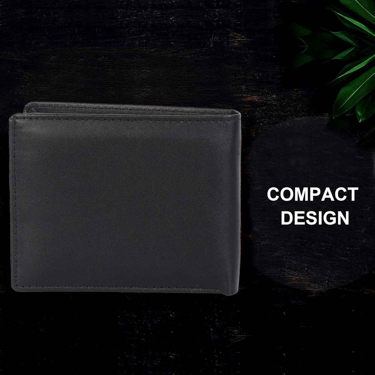 Urban-T Men's Solid Genuine Leather Bi-Fold Wallet | Black - Free Size