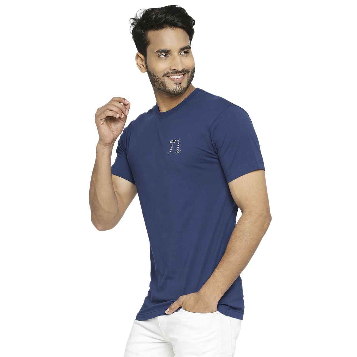 Vip Neck Vip Mens Round Neck T-Shirt Navy Blue 001 - Buy at ₹348 Online ...