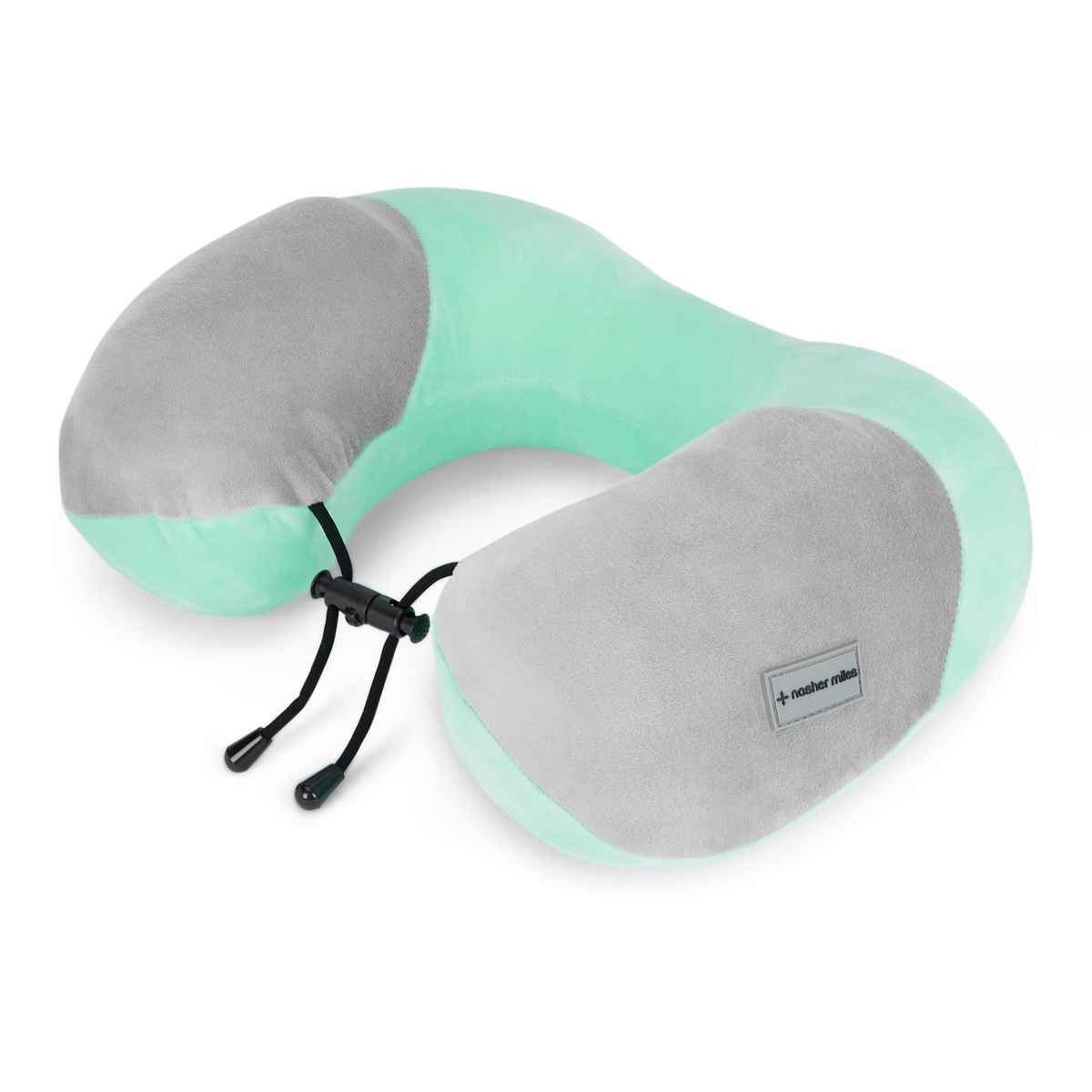 Nasher Miles 100% Pure Memory Foam Travel Neck Pillow- Stable Neck Support- Navy Blue And Grey