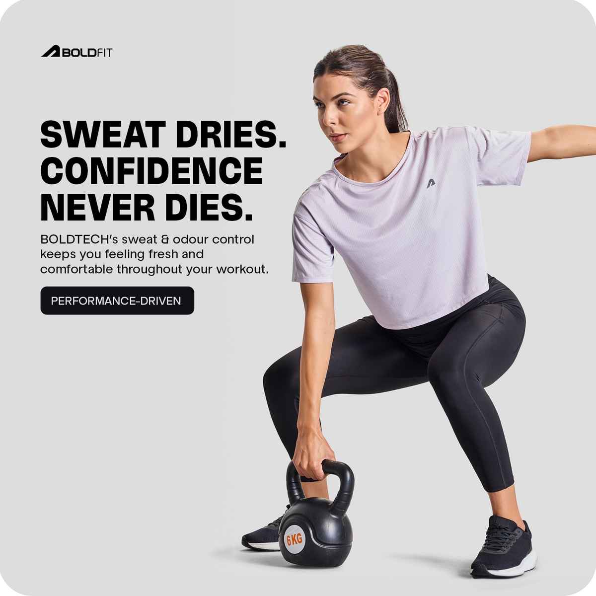 Boldfit Women's Cropped T-shirt Relax Fit Training Workout Quick Dry Gym | Lilac - XXL