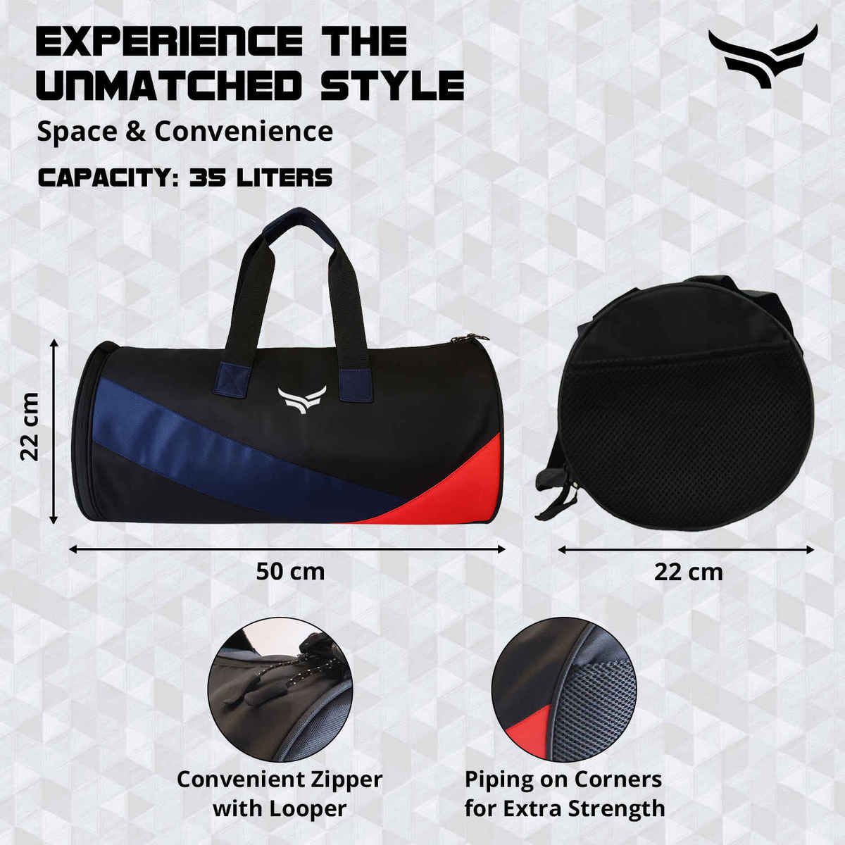 Xtrim 35L Gym Duffle Bag with Shoe Compartment | Travel & Sports Bag for Men & Women | Odyssey
