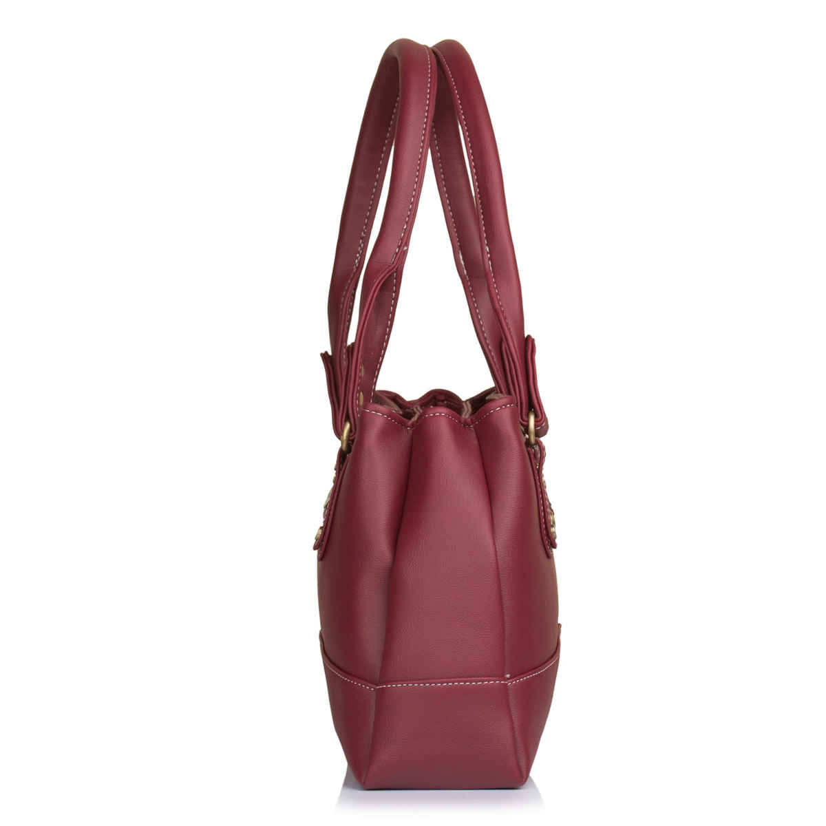 Fostelo Women's Vegan Leather Catlin Handbags Shoulder Hobo Bag Ladies Purse | Maroon | Large