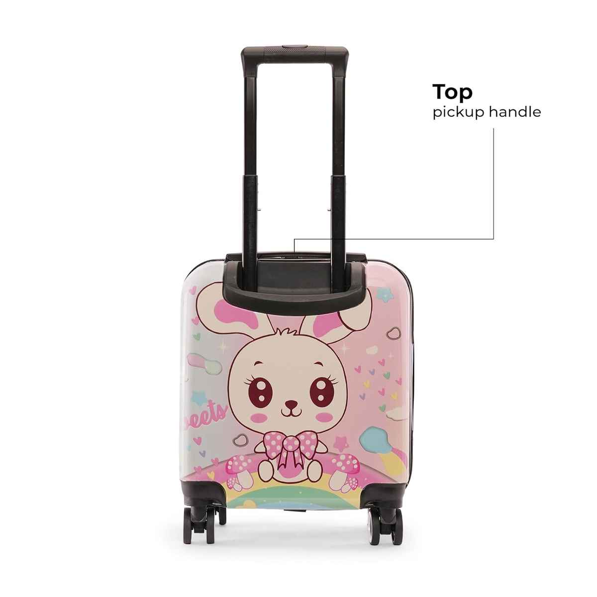 Nasher Miles Tic Tac Toe Zoo Cabin Bunny Hard-Sided Abs 17 Inch-44 cm Kids Trolley Bag - Pink White