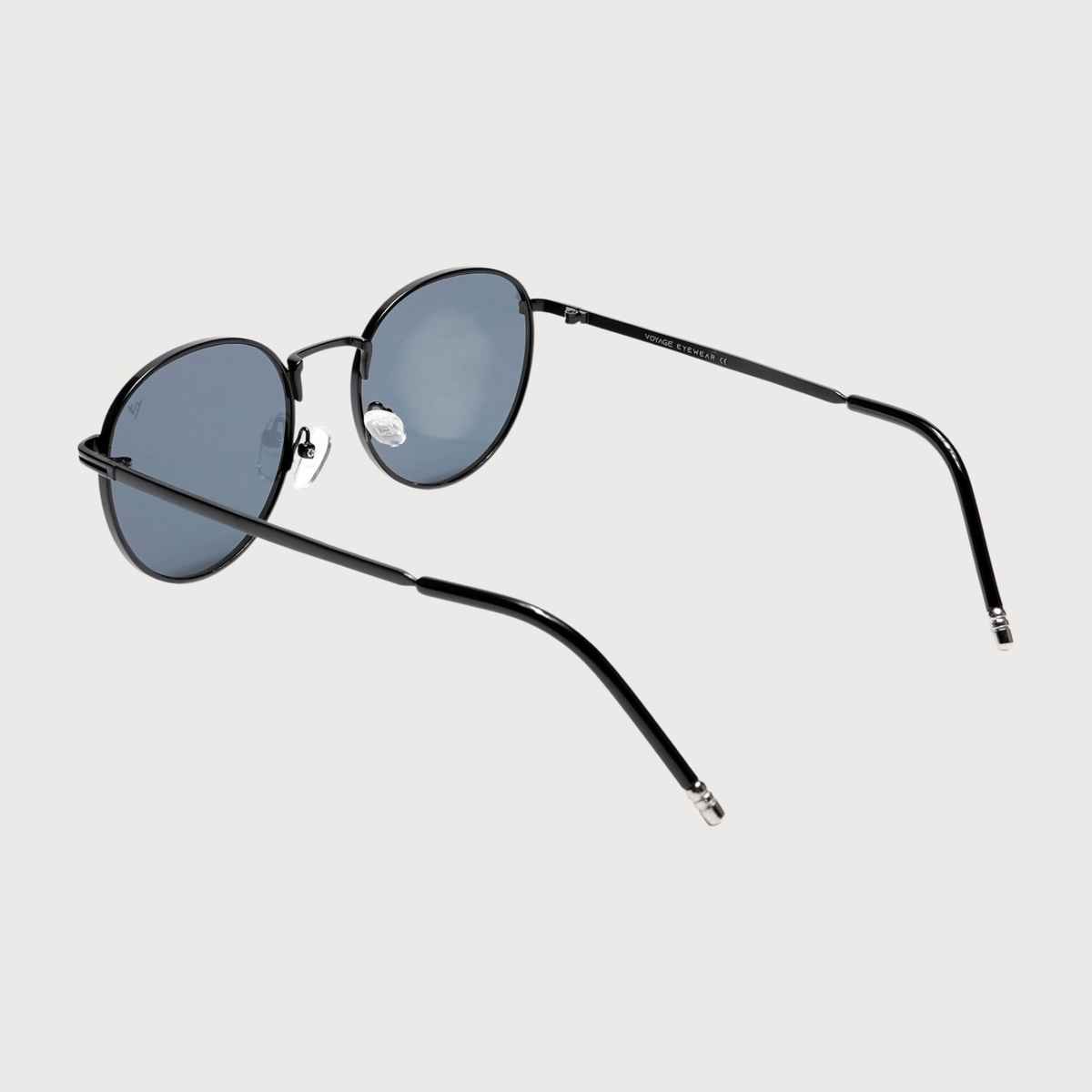 Voyage Unisex Round Sunglasses | Black - Free Size