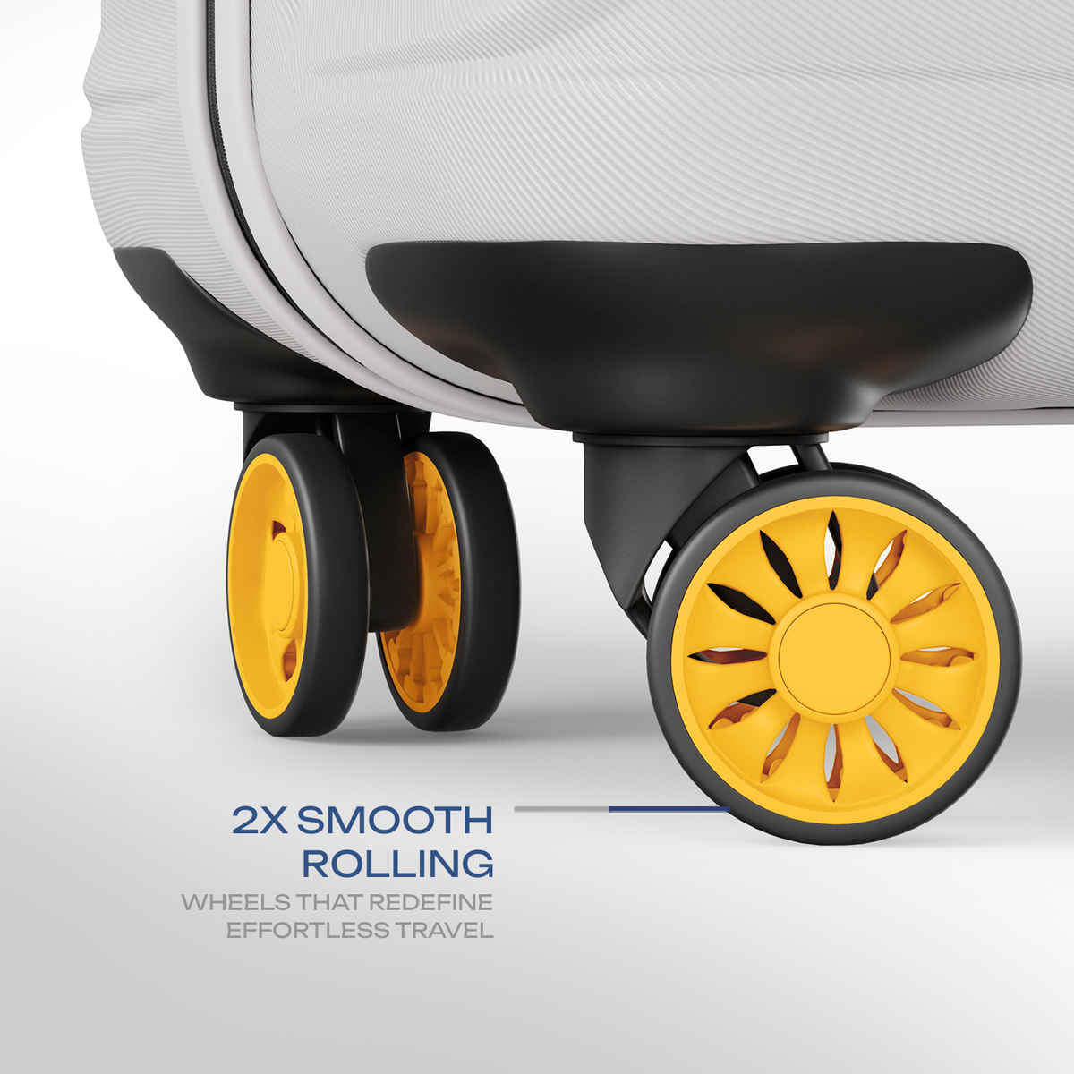 Safari Stratos Medium Trolley Bag | 360 Degree 8 Wheels Hard Polycarbonate | Cloud Grey - 65 cm