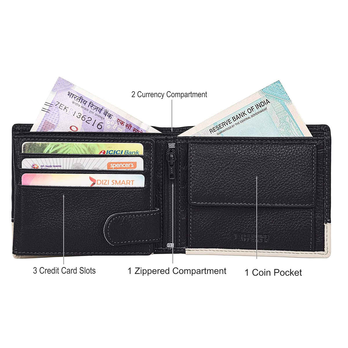 Urban Forest Men'S Seattle Leather Wallet | Brown & Sand (1pc) & Ocean Solo Shot Glass (60Ml, 6Pcs) (6pc) Combo