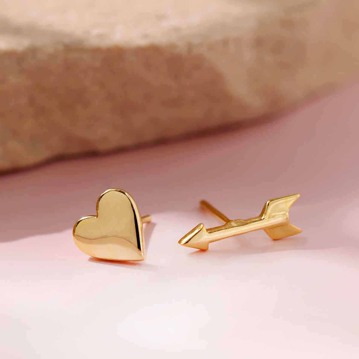 Voylla Valentines Day Heart and Arrow Cupid Mismatched Earrings