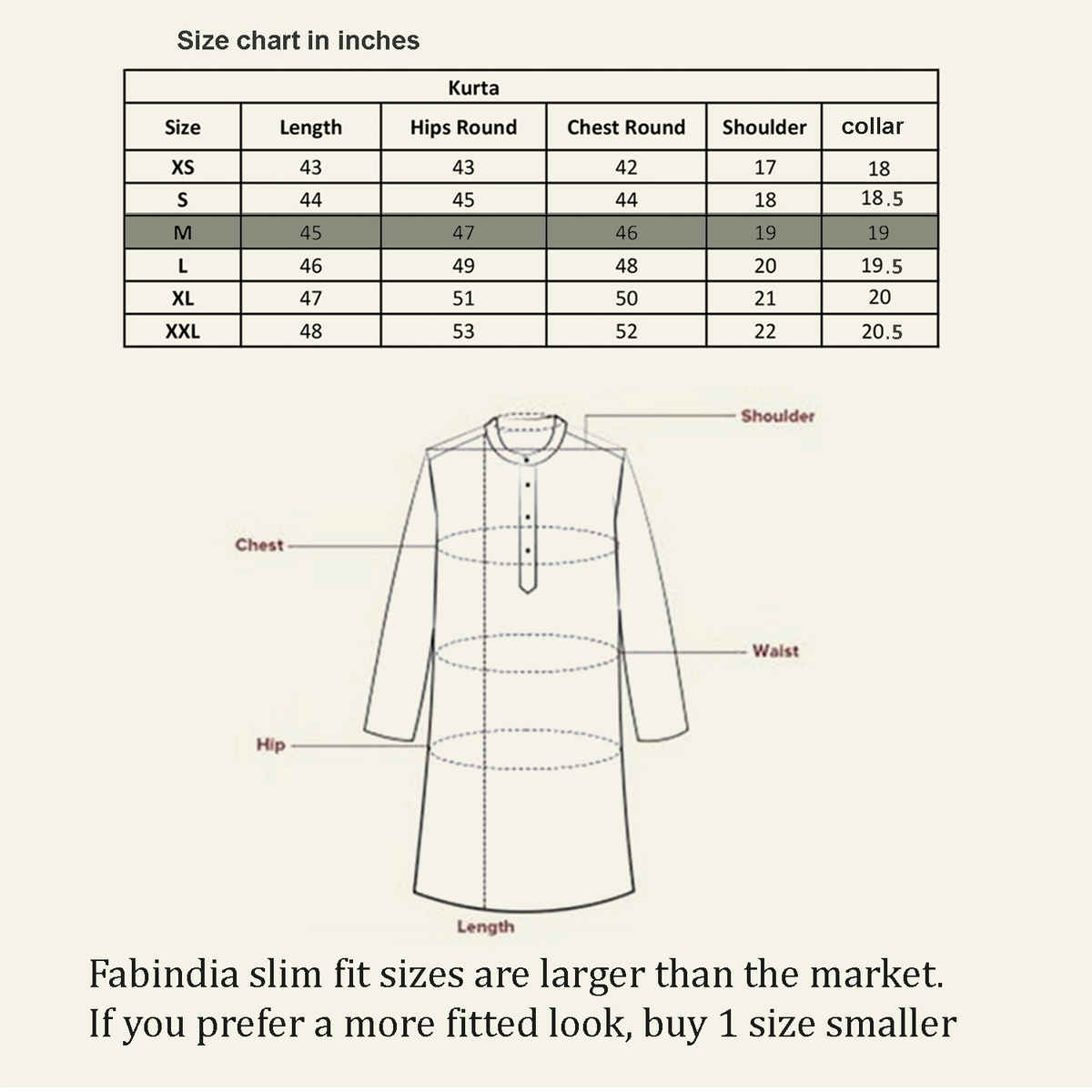 Fabindia Men's Cotton Slim Fit Long Kurta | White - M