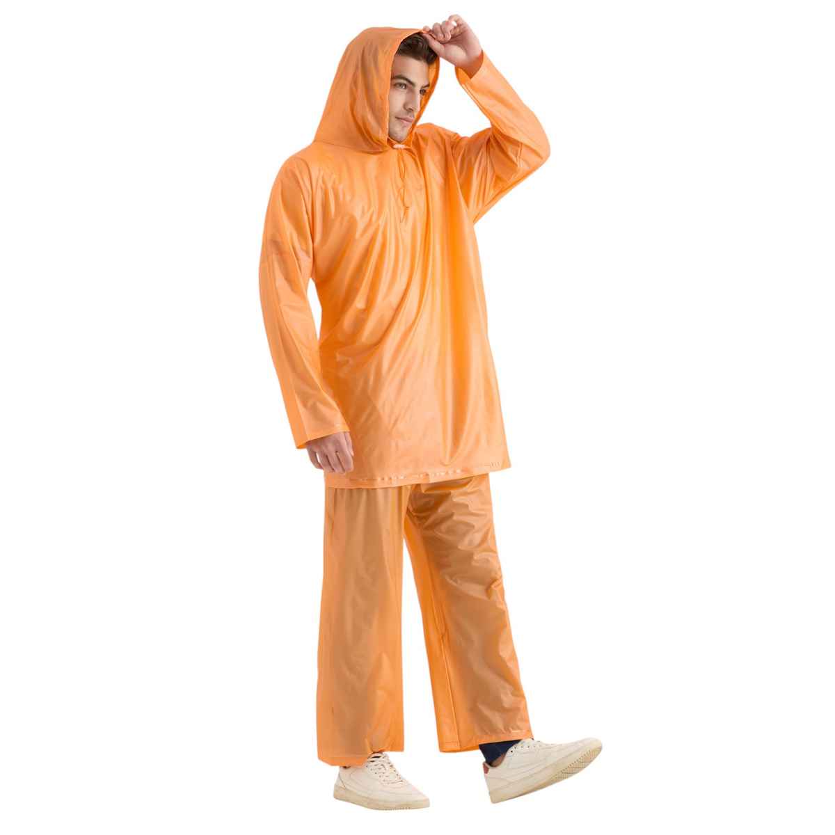 Highland Men's Leader | PVC Poncho With Pant | Orange - Free Size