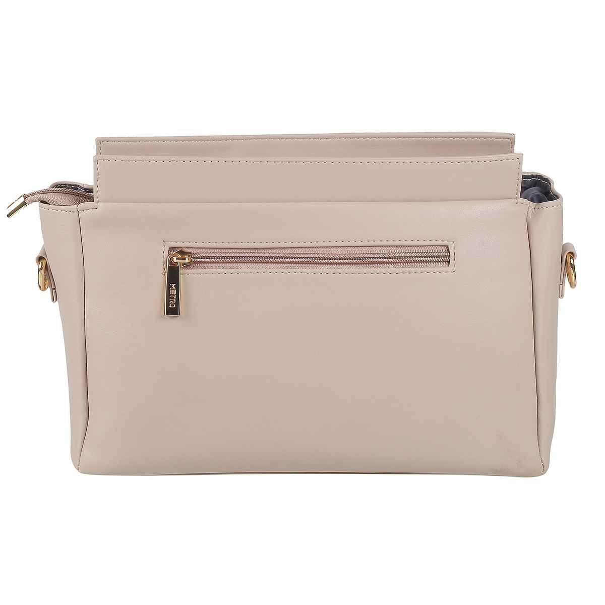Metro Women's Solid PU 2.5 L Sling Bag | Beige - One Size