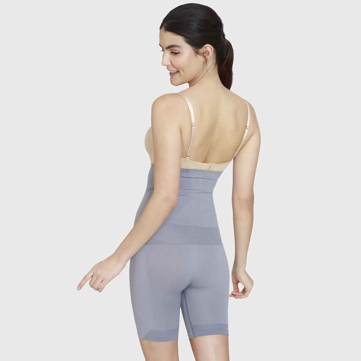 Zivame Women's All day Highwaist Thigh Shaper | Grey - S